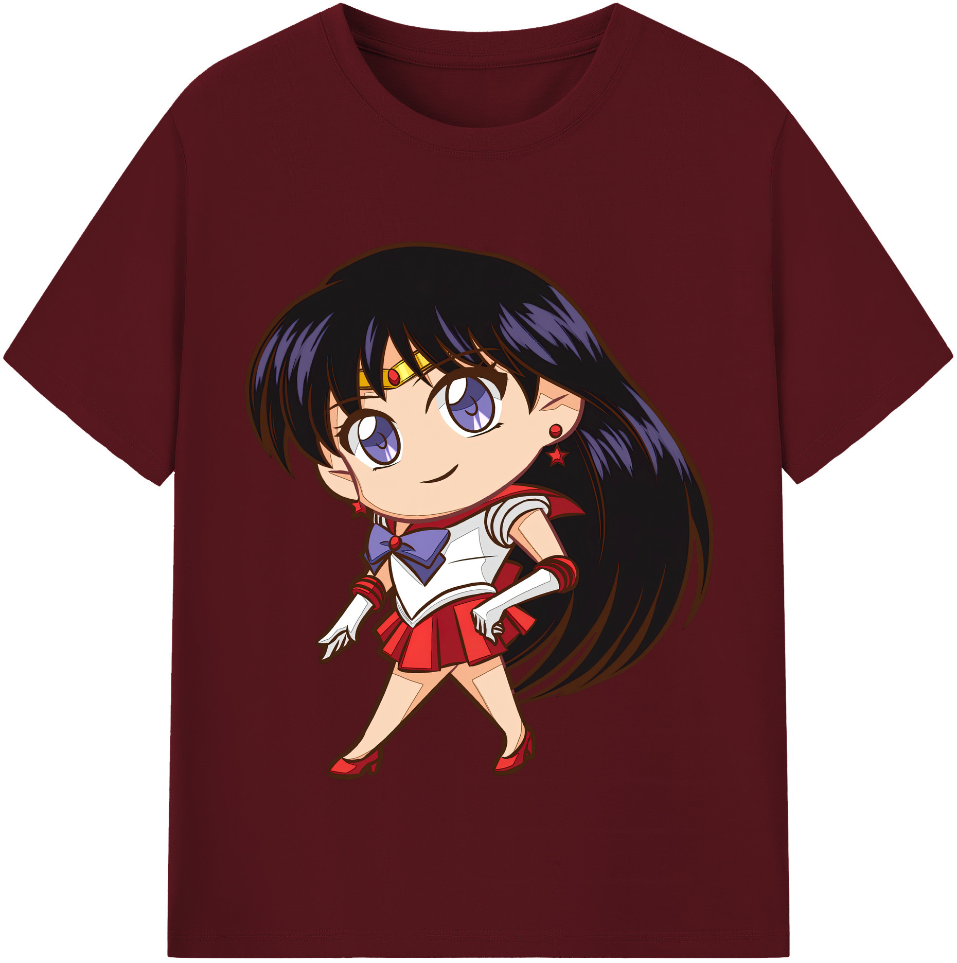 （画像用） 美少女戦士セーラームーン 火野レイ ひの レイ Sailor Moon Hino Rei （セーラーマーズ,Sailor Mars） 綿100％半袖Tシャツ（フロントプリント）